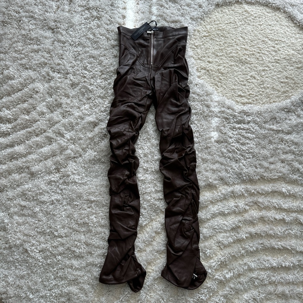 MANIERE DE VOIR vegan leather flared trousers *NWTS*